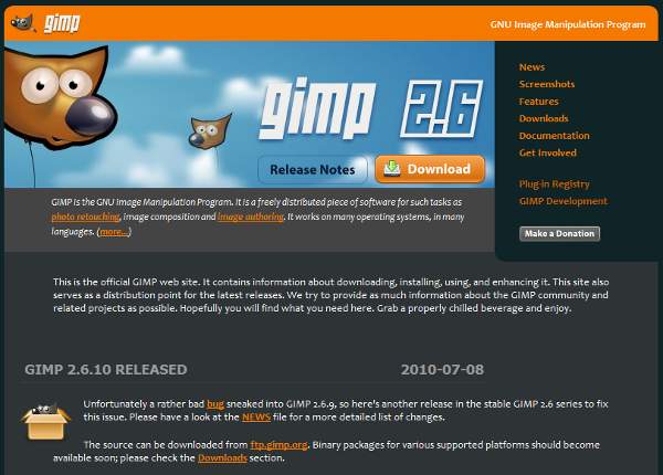 GIMP pagina oficial